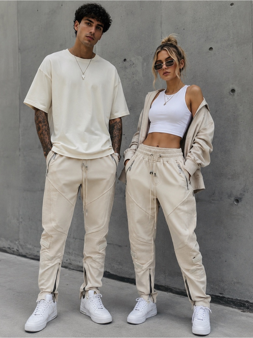 Guapi Blood Diamond Limited Edition Moto Joggers Cream Size 28 NWT #19/100